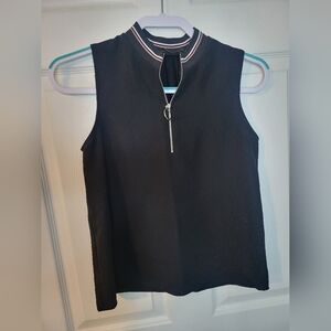 Zara Basic Collection Xs Top Sleeveless Pullover Zipper Black Simple Womans